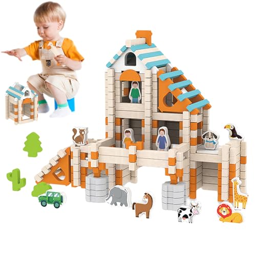 Generisch Holzbausteine, Holzstapelblöcke - Bunte sichere Kinderbausteine | Baby Reisespielzeug für die Entwicklung kognitiver Fähigkeiten, Familie, Freunde, Zuhause Generisch Holzbausteine, Holzstapelblöcke - Bunte sichere Kinderbausteine | Baby Reisespielzeug für die Entwicklung kognitiver Fähigkeiten, Familie, Freunde, Zuhause von Generisch