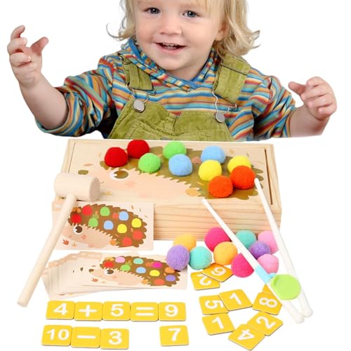 Generisch Holzbrettperlenspiel, Farbsortierballspiel, Hand -Augenkoordination Matching Ball Toy, Buntes kognitives Lernboard, Frühes Puzzlespiel für Mädchen, Jungenausbildung von Generisch
