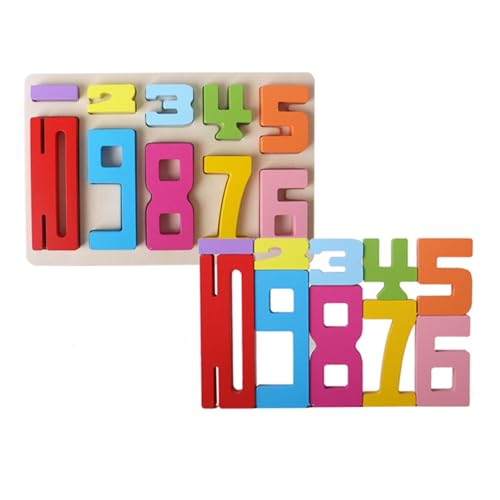 Generisch Holzzahlen, Zahlenspiel Holz Zahlenblock Spielzeug, Sensorik Holzbausteine Bauklötze, Zahlenbausteine Zum Stapeln, Montessori Spielzeug ab 3 Jahre, Solid Wood Building Blocks von Generisch