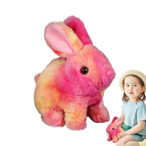 Generisch Hoping Bunny, Kaninchenspielzeug für Kinder | Simulierte Kaninchenpuppe Stofftiere,Natürliche Bewegungen, hüpfter Robotertier für Kinder, Springen, zuckende Nase, wackelige Ohren von Generisch