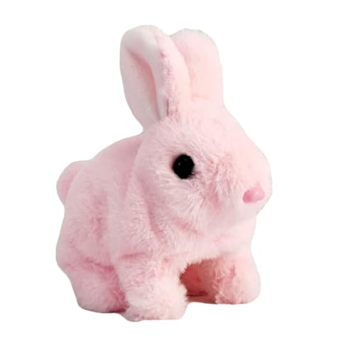 Generisch Hoping Bunny, Kaninchenspielzeug für Kinder | Springende Hasenspielzeug ausgestopfte Tiere realistisch,Interaktive Plüschfiguren für Jungenmädchen, Springen, zuckende Nase, wackelige Ohren von Generisch
