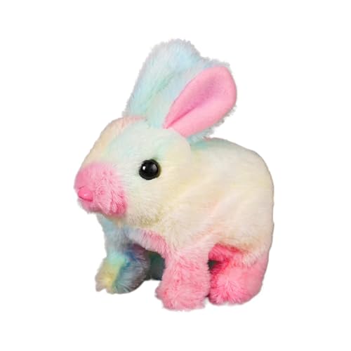 Generisch Hoping Bunny Toy, hüpfen Bunny - Simulierte Kaninchenpuppe Stofftiere,Natürliche Bewegungen, hüpfter Robotertier für Kinder, Springen, zuckende Nase, wackelige Ohren von Generisch