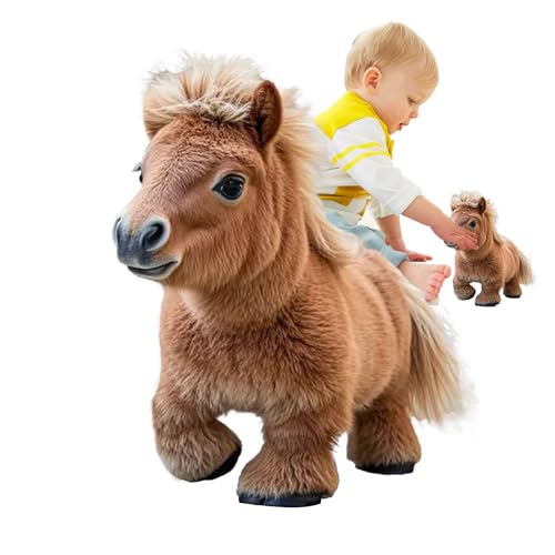 Generisch Horse Plush, Walking Stuffed Horses Plush, Early Educational Toy, Interactive Electronic Pet for Girls and Boys, Battery-Operated Toy, Cute Pony Kids, Fun Learning Activity von Generisch