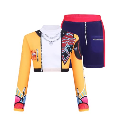Generisch Hunters Mädchen Bühnenoutfit Popsängerinnen Kostüm, Anime Cosplay Kostüme Für Mädchen, R-umi Mira Und Z-oey Für Anime Hunter Outfit Mottopartys Maskenbälle von Generisch