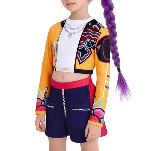 Generisch Hunters Mädchen Bühnenoutfit Popsängerinnen Kostüm, Anime Cosplay Kostüme Für Mädchen, R-umi Mira Und Z-oey Für Anime Hunter Outfit Mottopartys Maskenbälle von Generisch