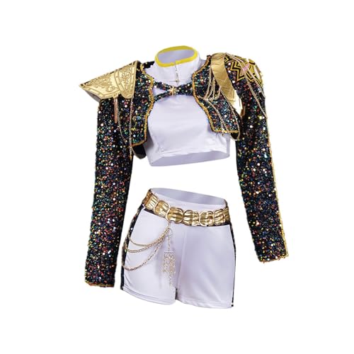 Huntrix Cosplay Kostüm Huntrix Merch Kostüm Outfit Uniform Vollständiges Set Halloween Party Karneval Anzug für Frauen Mädchen（NO Schuhe） von Generisch