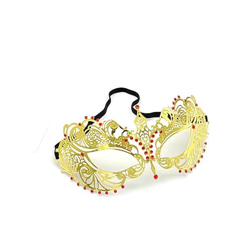 Generisch Hworks Lady Cosplay Maske mit roten Strass Metall Half Face Cover Party Halloween Kostüm Requisiten von Generisch