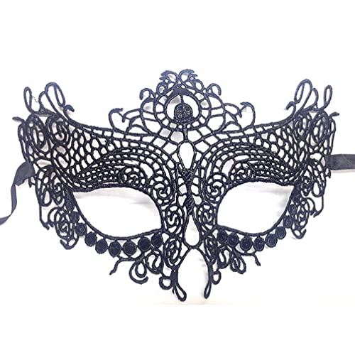 Generisch Hworks Spitze Cosplay Maske Party Grau Half Face Cover Halloween Kostüm Requisiten für Dame von Generisch