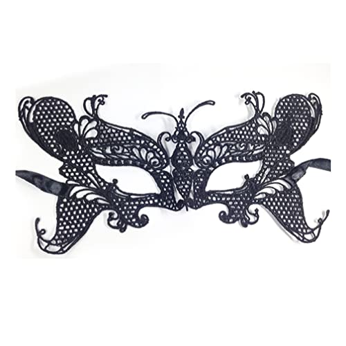 Generisch Hworks Spitze Schmetterling Cosplay Maske Party Schwarz Halbgesicht Abdeckung Halloween Kostüm Requisiten von Generisch