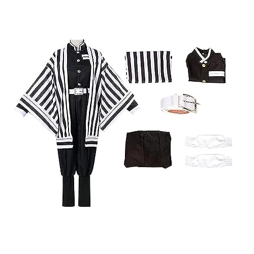 Generisch Iguro Obanai Kimono Cosplay Kostüm Halloween Uniform Set,White-Height：145~155cm von Generisch