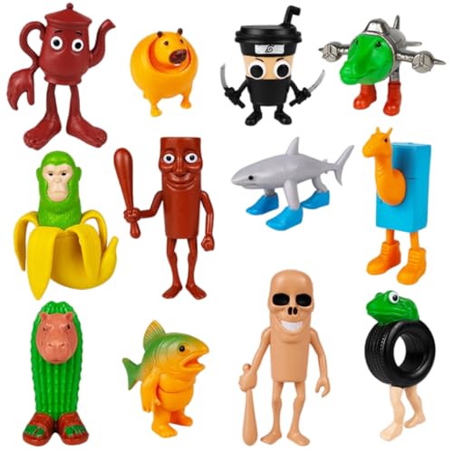 Generisch Italian Brainrot Meme Shark Figuren, Tung Tung Tung Sahur Figur, Tralalero Tralala Kuscheltier, Italian Brainrot Figuren für Kinder & Erwachsene(D) von Generisch