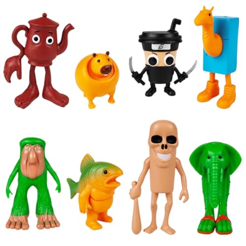 Generisch Italian Brainrot Meme Shark Figuren, Tung Tung Tung Sahur Figur, Tralalero Tralala Kuscheltier, Italian Brainrot Figuren für Kinder & Erwachsene(F) von Generisch