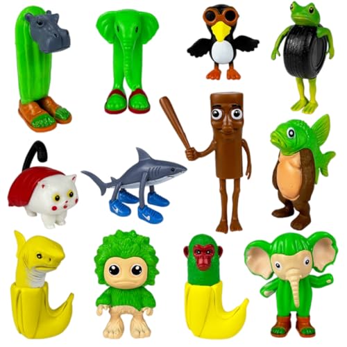 Generisch Italian Brainrot Meme Shark Figuren, Tung Tung Tung Sahur Figur, Tralalero Tralala Kuscheltier, Italian Brainrot Figuren für Kinder & Erwachsene (S-027) von Generisch