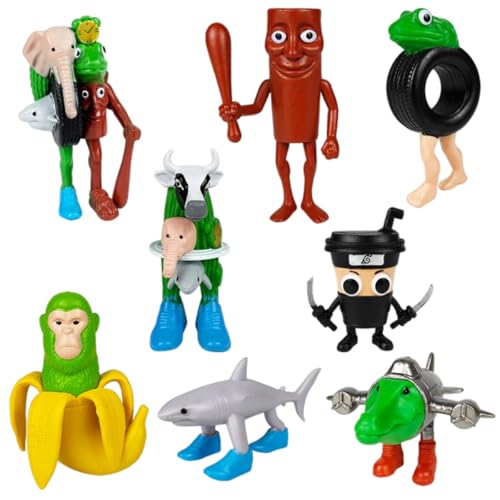 Generisch Italian Brainrot Meme Shark Figuren, Tung Tung Tung Sahur Figur, Tralalero Tralala Kuscheltier, Italian Brainrot Figuren für Kinder & Erwachsene (S-035) von Generisch