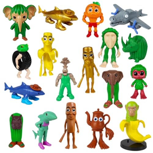 Generisch Italian Brainrot Meme Shark Figuren, Tung Tung Tung Sahur Figur, Tralalero Tralala Kuscheltier, Italian Brainrot Figuren für Kinder & Erwachsene (W) von Generisch