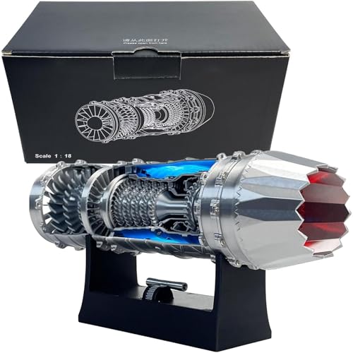 Generisch J-35 Kampfjet Turbojet Triebwerk Modell, Schubstange Geschwindigkeitsänderung Doppellicht Modell, Technologie Bildung Spielzeug, Modell Motor Kit für Erwachsene von Generisch
