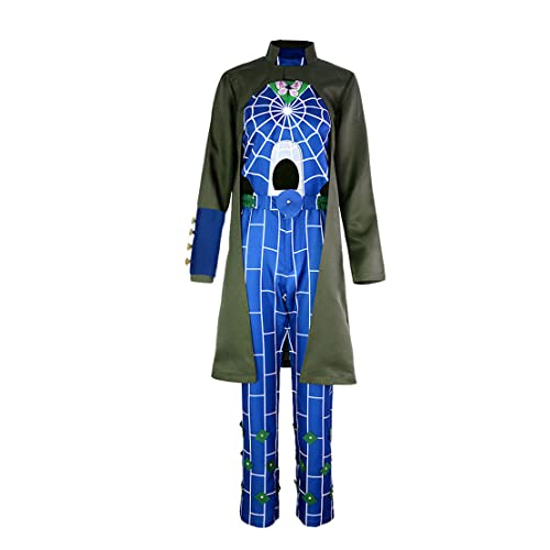 Generisch Jolyne Cujoh Cosplay Kostüm Halloween Party Blauer Erwachsener Jumpsuit Trenchcoat Set,Blue-XL von Generisch