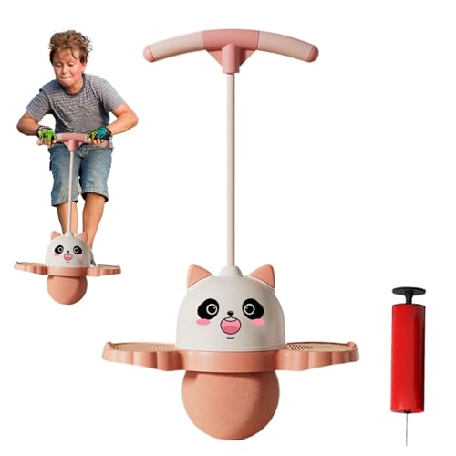 Generisch Jumping Ball Toy Kids, Panda Hopping Stick Ball with Handle, 80x38cm Adorable Balance Bouncing Toy Air Pump Included, Sports Ride Games for Indoor Outdoor Fun von Generisch
