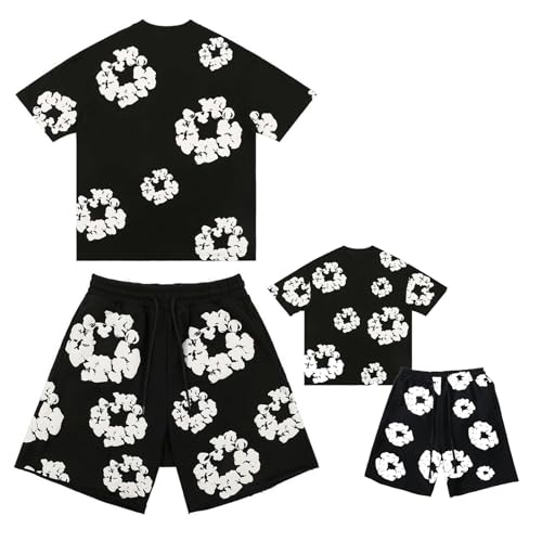 Generisch Jungen Mädchen DT T-Shirt und Shorts Set Zweiteiler Y2k Blumen Sommer Outfit Streatwear Trainingsanzüge Jogginganzug Baggy Tracksuit Sportanzug 2 Teiler Eltern Kind Loungewear Set Hip Hop Generisch Jungen Mädchen DT T-Shirt und Shorts Set Zweiteiler Y2k Blumen Sommer Outfit Streatwear Trainingsanzüge Jogginganzug Baggy Tracksuit Sportanzug 2 Teiler Eltern Kind Loungewear Set Hip Hop von Generisch