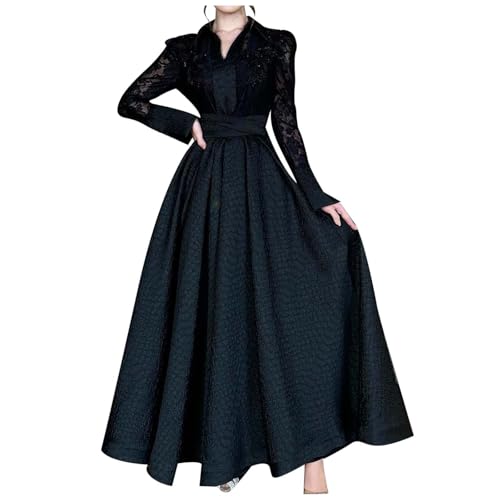 Generisch Karneval Kostüm Damen Mittelalter Renaissance Kostüm Lange Gothic Viktorianisches Kleid Court Maskerade Thema Kleider Große Größen Ballkleid Vintage Halloween Abendkleid Langarm Partykleid von Generisch