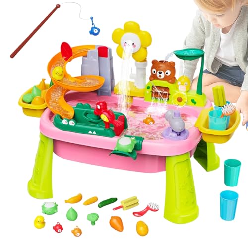 Generisch Kid Water Table, Beach Outdoor Toy with Electric Pump, 23.62x16.73x17.32 Inches Sturdy Design, Educational Fishing Game for Boys, Girls, Travel, Beach, Backyard, Daycare, Camping von Generisch
