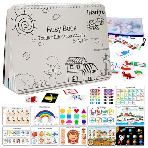 Generisch Kids Busy Book, 12-Page Preschool Learning Activities Books, Kindergarten Fine Motor Skills Activities for Kids Ages 3-5, Educational Booked, 12.2x9.8x1.9 Inches, 739.35g von Generisch