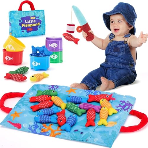 Generisch Kids Fishing Game Set | Sensory Cloth Fishing Activity | Number Counting, Color Sorting Fun for Boys and Girls 1+, Educational Fabric Catching Fish Kit for Early Learning Generisch Kids Fishing Game Set | Sensory Cloth Fishing Activity | Number Counting, Color Sorting Fun for Boys and Girls 1+, Educational Fabric Catching Fish Kit for Early Learning von Generisch
