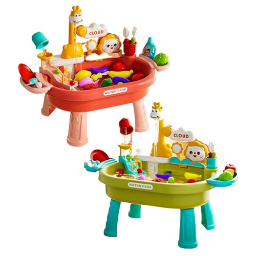 Generisch Kids Water Table, Outdoor Water Activity, 23.62x12.99x17.32 inches Pretend Kitchen Role Play Toy Set with Fishing Game and Accessories, Learning Fun for Summer Beach Camping Patio Park Use von Generisch