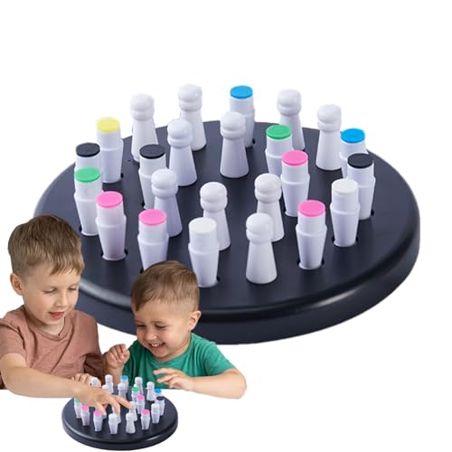 Generisch Kinder-Schachbrett, Memory-Schach-Brettspiel | Farbgedächtnisschach,Eltern-Kind-Kindheitspädagogisches Streichholz-Memory-Spiel für und Mädchen von Generisch