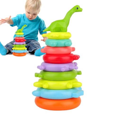 Generisch Kinder Stapelringe Spielzeug - Regenbogen Sensorik Stapelspiel,Lernspielzeug Für Kindergarten Krippe Kita Vorschule Unterwegs von Generisch