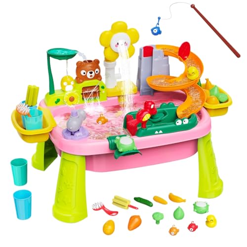 Generisch Kinder Wasserspiel Tisch - Sommer Sand- und Wasserspielzeug für Kleinkinder,Spaßiger Strandspaß für Kleinkinder Mädchen im Garten Park Spielplatz Draußen von Generisch