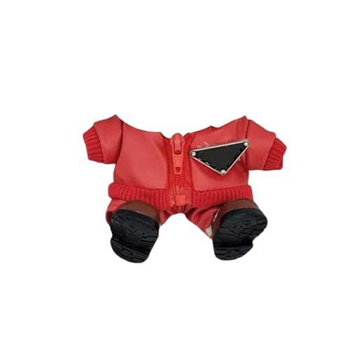 Generisch Kinderwagen Puppenwagen Puppenzubehör-Kleidung: 17 cm große Puppe trägt EIN einzigartiges rotes Lederjacken-Design Puppenhaus Holz (B, 17cm) von Generisch