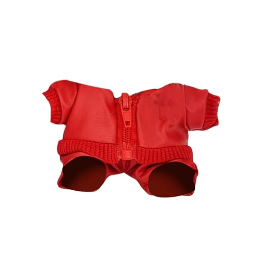 Generisch Kinderwagen Puppenwagen Puppenzubehör-Kleidung: 17 cm große Puppe trägt EIN einzigartiges rotes Lederjacken-Design Puppenhaus Holz (C, 17cm) von Generisch