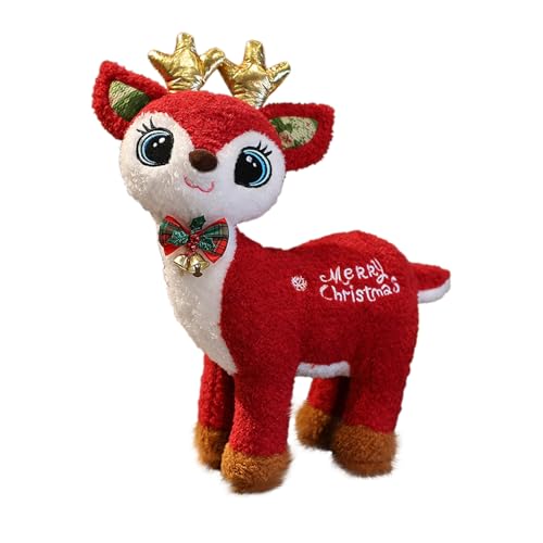 Generisch Kinderwagen Puppenwagen Weihnachten Stofftier Baby Rentier Puppe Weihnachten Kinder Häuser (Red, 35cm) von Generisch