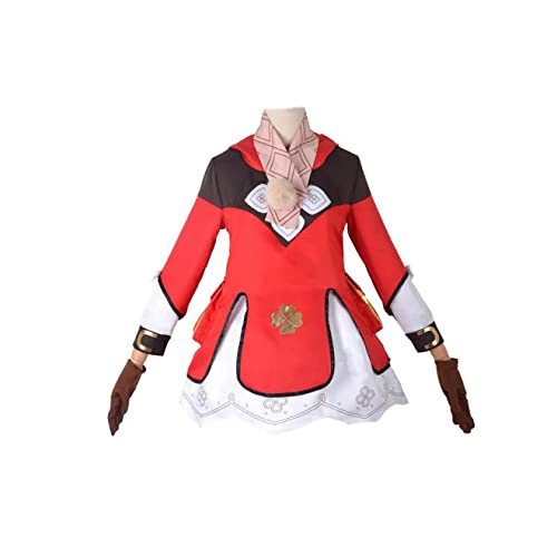 Generisch Klee Cosplay-Kostüm Spielcharaktere, Kostüm-Outfits Komplettes Set Mit Hut,Red-XL von Generisch