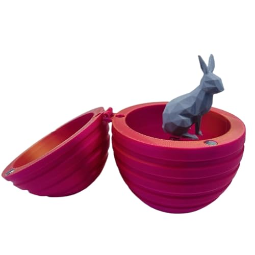 Generisch Kleines Ei mit 3D-Druck,Kleine 3D-gedruckte Eier,Home Hasen-Ei- 3D-Druck-Kaninchen mit Ei-Häschen-Ei-Tieren im Inneren, kreative Ornamente für die Schreibtischation von Generisch