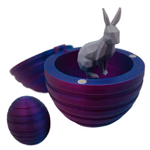 Generisch Kleines Ei mit 3D-Druck,Kleine 3D-gedruckte Eier | Süßes Hasenei - 3D-Druck-Kaninchen mit Ei-Häschen-Ei-Tieren im Inneren, kreative Ornamente für die Schreibtischdekoration von Generisch