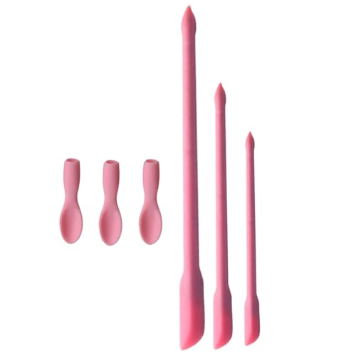 Generisch Kleines Glas Spatel - Doppelte Silikonlöffel, Mini wiederverwendbares Werkzeug | Tiny Cosmetic Food Scraper, Multifunktions -Lotion -Mixer, weicher Flexibler Löffel, Handy Beauty Kitchen - von Generisch