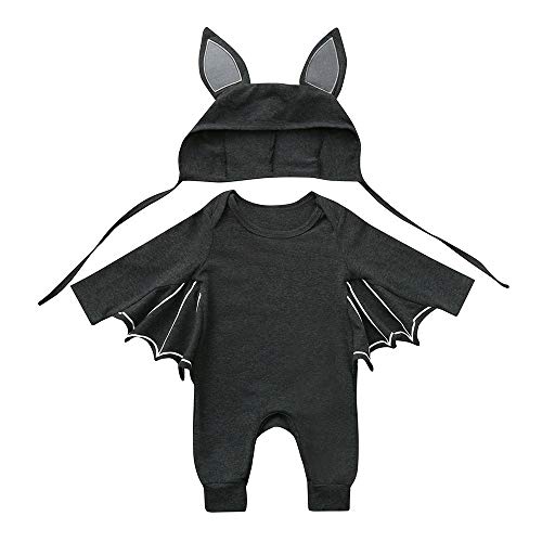 Generisch Kleinkind Junge Baby Mütze Strampe Jungen Outfits & Set für Mädchen Cosplay Kleinkinderkostüm Set für Kinder Unterhemd Jungen 98 (Dark Gray, 12-18 Months) von Generisch