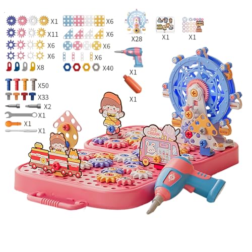 Generisch Kleinkindbohrer Und Schraubenspielzeug, Play Toolbox | Ingenieurgebäude,Bildungsspiel Toolbox Drill Kids Tool Set Für Über 3 Jahre Alte Und Mädchen Kinder von Generisch