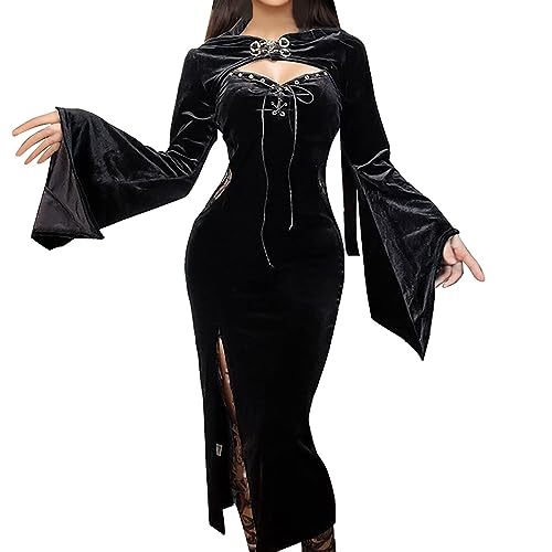 Generisch KostüM Halloween,Renaissance Kleid Damen Vampire Halloween Gothic Mittelalter KostüMe Weihnachtskleidung Elegantes Partykleid von Generisch