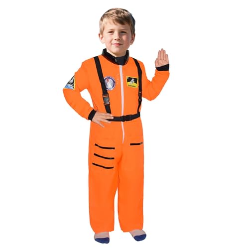 Generisch Kostüm Kinder Astronaut Overall Cosplay Outfit für Jungen Mädchen, Rollenspiel für Dress Up Party Generisch Kostüm Kinder Astronaut Overall Cosplay Outfit für Jungen Mädchen, Rollenspiel für Dress Up Party von Generisch