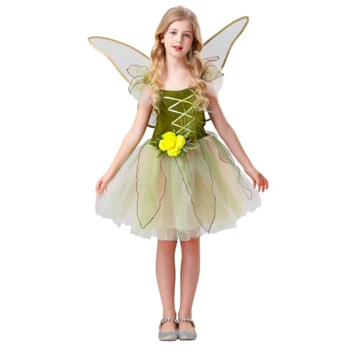 Generisch Kostüm Mädchen Prinzessin Tutu Kleid Wald Fee Outfit für 5-12 Jahre, Cosplay Performance für Festival Generisch Kostüm Mädchen Prinzessin Tutu Kleid Wald Fee Outfit für 5-12 Jahre, Cosplay Performance für Festival von Generisch