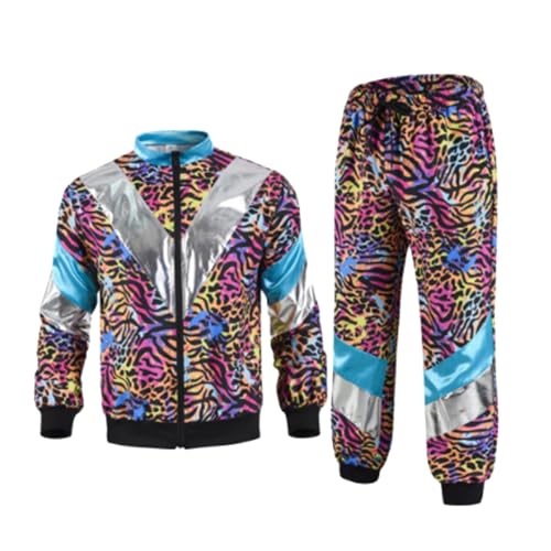 Generisch Kostüm Trainingsanzug, lila, 80er Jahre Outfit, Jogginganzug, Bad Taste Outfit, Faschingskostüme 80Er Retro Outfit KostüMe Damen von Generisch
