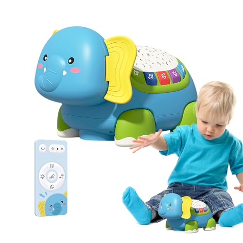 Generisch Krabbelspielzeug,Musik Elefant Krabbelspielzeug Mit Sinnesförderung | Pädagogisches Lernspielzeug Interaktives Sinnestraining Für Kinderzimmer Entwicklung Baby Mädchen Junge von Generisch