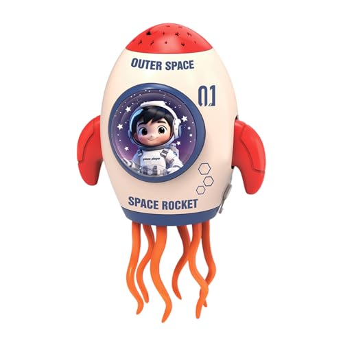 Generisch Krabbelspielzeug | Animierte Raketenspielzeuge | Musikbeleuchtete Projektorpuppe für Festival Zuhause Feiertag Innenraum Tisch Veranstaltung Familienfeier | Ab 3 Jahren Kinder Mädchen von Generisch