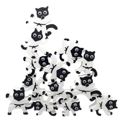 Generisch Kung-Fu-Katzen-Balancespiel, 14 Bausteine, 3D-gedrucktes Katzen-Stapelspiel, für Paare, Familienfeiern und Verabredungen (Kung-Fu-Katze) von Generisch