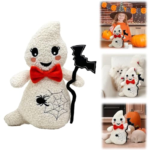 Generisch Kuscheltier Halloween Kissen Halloween Puppe Halloween Dekoration Für Kinder Erwachsene Baby Für Täglichen Für Geschenk Plüschfigur (White, 26cm) von Generisch