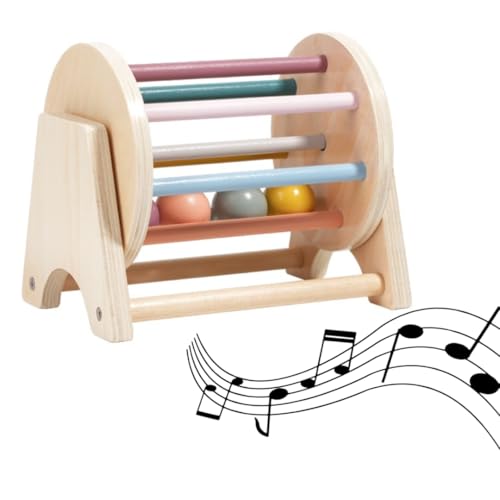 Generisch LAPSI - Baby Rolltrommel - Montessori Holzspielzeug für Kleinkinder ab 3 Jahren - Motorikspielzeug zur frühzeitlichen kognitiven Entwicklung von Generisch