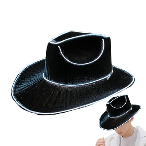 Generisch LED Cowboyhut Für Damen Und Herren, Party Hut Mit Blinkender Krempe Und Verschiedenen Leuchtmodi, Cowboy Paillettenhut Batteriebetrieben Für Festival, Karneval, Kostüm, Bühne (37x33x13 cm) Generisch LED Cowboyhut Für Damen Und Herren, Party Hut Mit Blinkender Krempe Und Verschiedenen Leuchtmodi, Cowboy Paillettenhut Batteriebetrieben Für Festival, Karneval, Kostüm, Bühne (37x33x13 cm) von Generisch